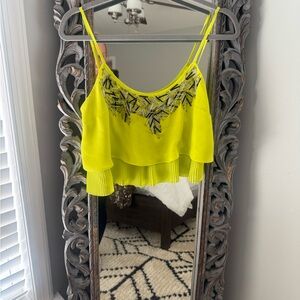 bebe Neon Yellow Layered Camisole